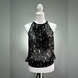 SALE! Black The Limited Ruffle Sheer Blouse Size M EUC